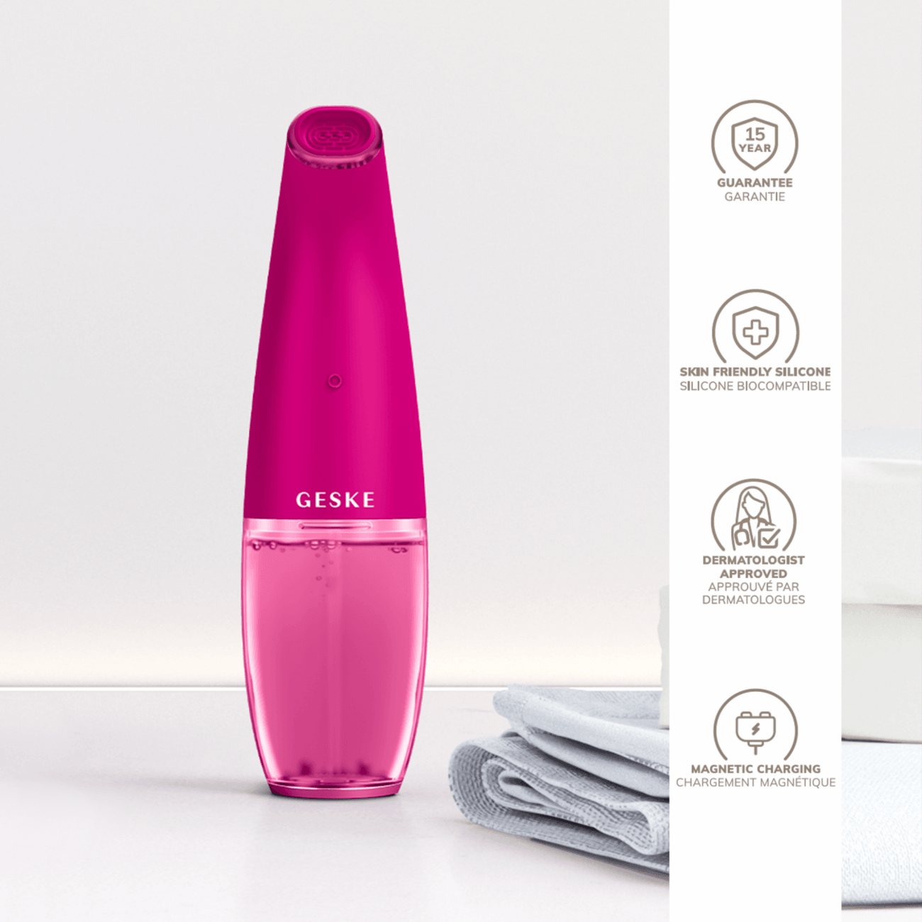 Geske Aqua-Stream Face Cleanser | 8 in 1 Magenta - Reflexions Salon