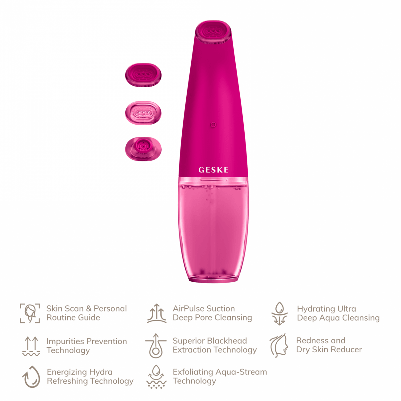 Geske Aqua-Stream Face Cleanser | 8 in 1 Magenta - Reflexions Salon