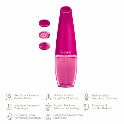 Geske Aqua-Stream Face Cleanser | 8 in 1 Magenta - Reflexions Salon