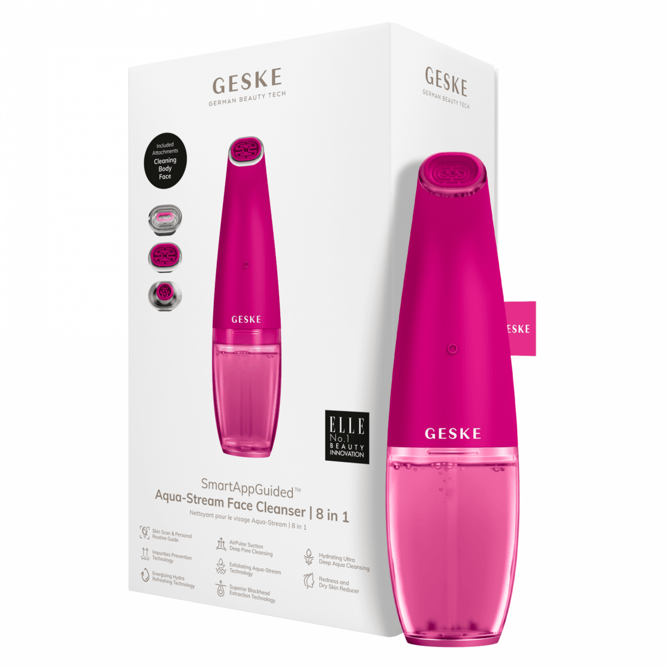 Geske Aqua-Stream Face Cleanser | 8 in 1 Magenta - Reflexions Salon
