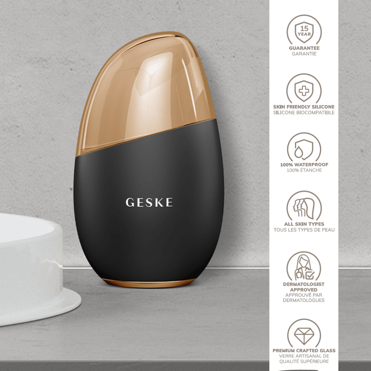 Geske Cool & Warm Eye and Face Massager | 7 in 1 Gray - Reflexions Salon