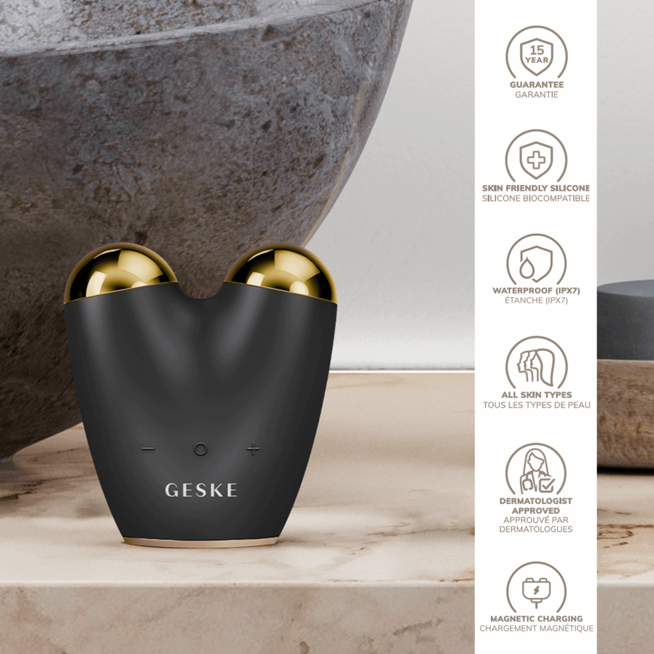 Geske MicroCurrent Face Lifter 6 in 1 Gray - Reflexions Salon