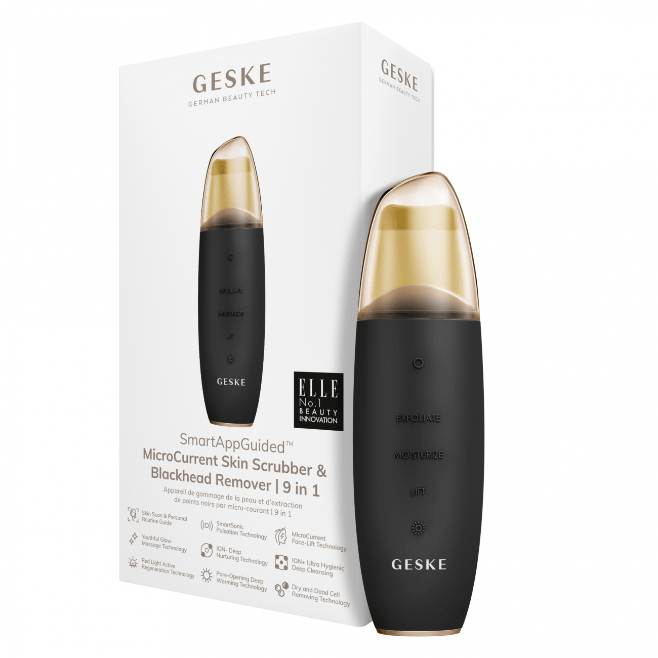 Geske MicroCurrent Skin Scrubber & Blackhead Remover | 9 in 1 Gray - Reflexions Salon