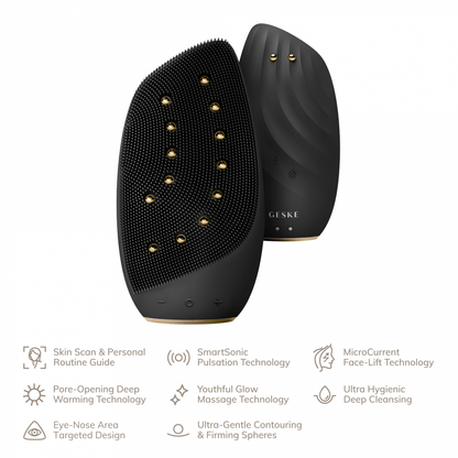 Geske Sonic Thermo Facial Brush & Face-Lifter | 8 In 1 Gray - Reflexions Salon