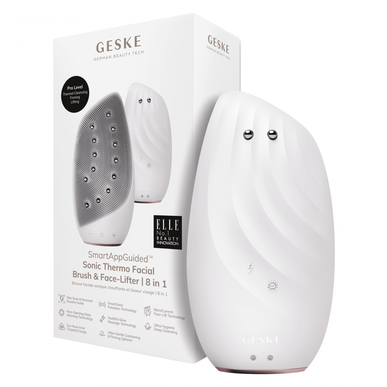 Geske Sonic Thermo Facial Brush & Face-Lifter | 8 In 1 Starlight - Reflexions Salon