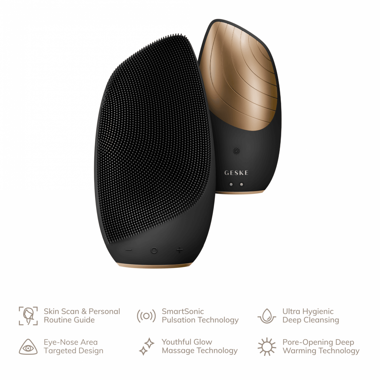 Geske Sonic Thermo Facial Brush | 6 in 1 Gray - Reflexions Salon