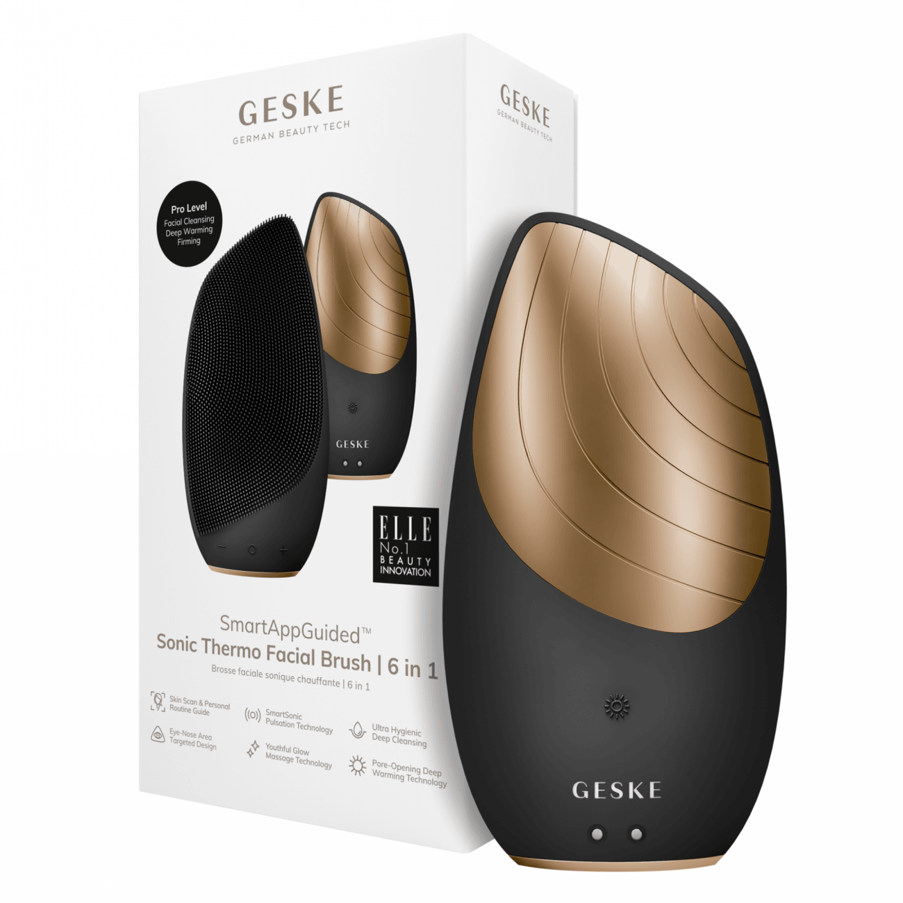 Geske Sonic Thermo Facial Brush | 6 in 1 Gray - Reflexions Salon